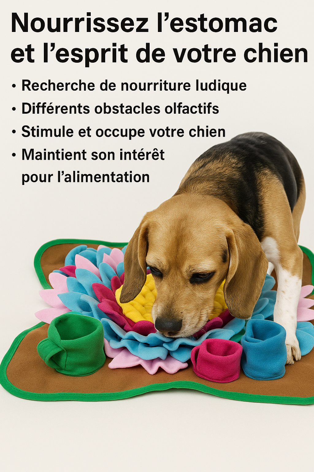 Tapis de fouille pour chien – Jeu d’intelligence & alimentation lente